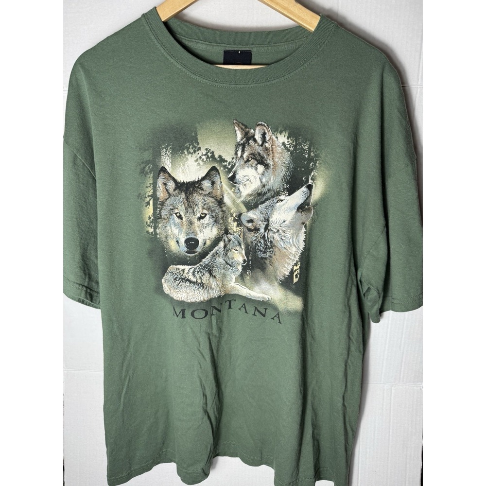 Vintage 1994 Praire Mountain Over Print Wolf T Shirt  Wildlife Sz XL